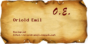 Oriold Emil névjegykártya
