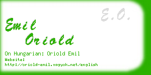 emil oriold business card